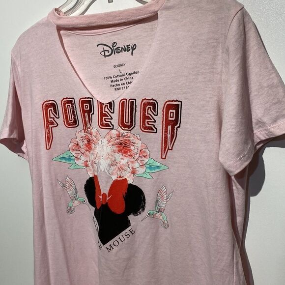 Disney Tsum Tsum Women's Pink Minni Mouse Forever Cotton T-Shirt Size Large - Picture 4 of 7